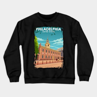 Philadelphia Vintage Minimal Retro Travel Poster Crewneck Sweatshirt